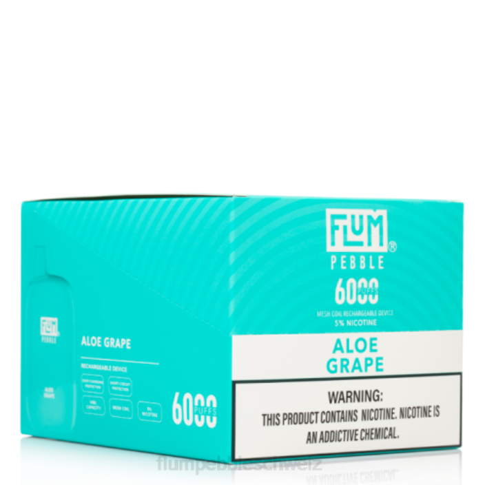 Aloe-Traube FLUM PEBBLES 6000 Züge 10 Packungen - FLUM PEBBLE vape Schweiz RD8B3