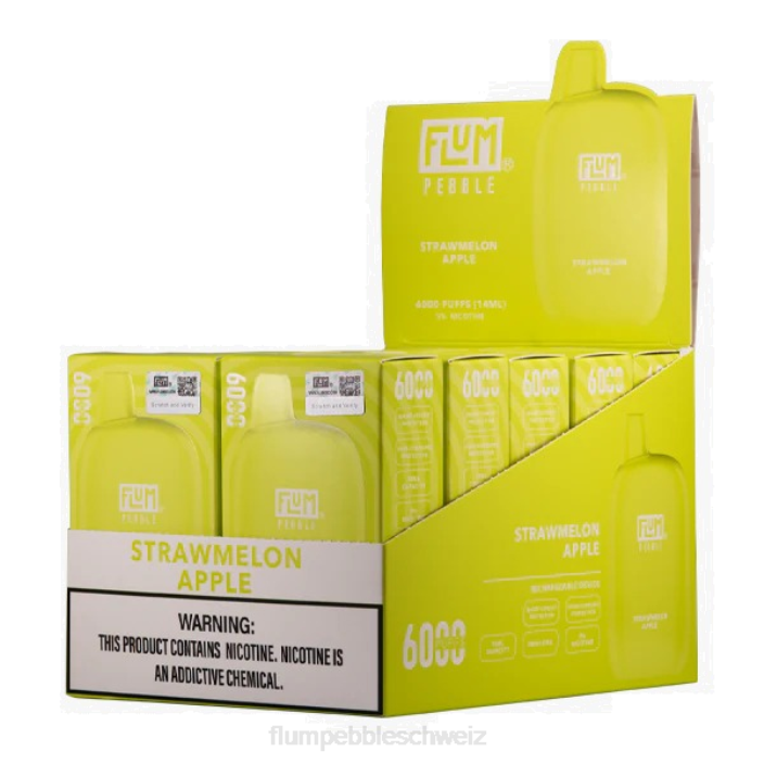 Erdbeer-Apfel FLUM PEBBLES 6000 Züge 10 Packungen - FLUM PEBBLE vape price RD8B79