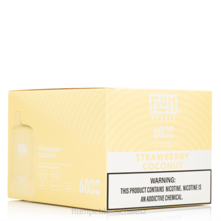 Erdbeer-Kokosnuss FLUM PEBBLES 6000 Züge 10 Packungen - FLUM PEBBLE vape Schweiz RD8B73