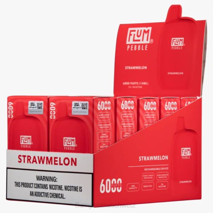 Strohmelone FLUM PEBBLES 6000 Züge 10 Packungen - FLUM PEBBLE best flavor RD8B77