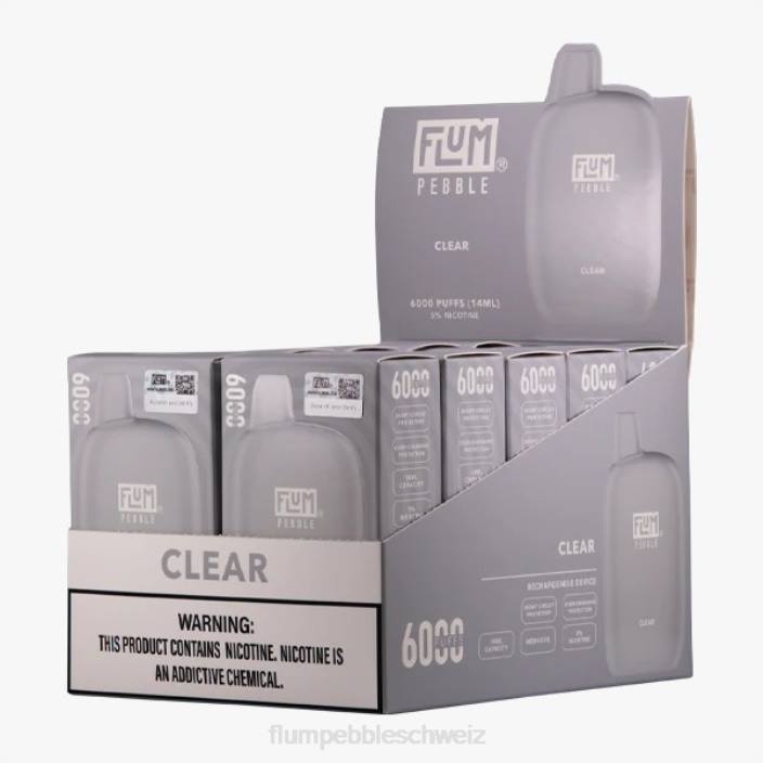klar FLUM PEBBLES 6000 Züge 10 Packungen - FLUM PEBBLE vape Schweiz RD8B23
