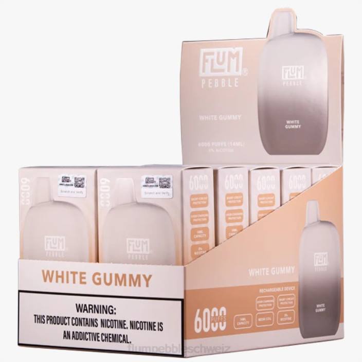 weißes Gummi FLUM PEBBLES 6000 Züge 10 Packungen - FLUM PEBBLE review RD8B88