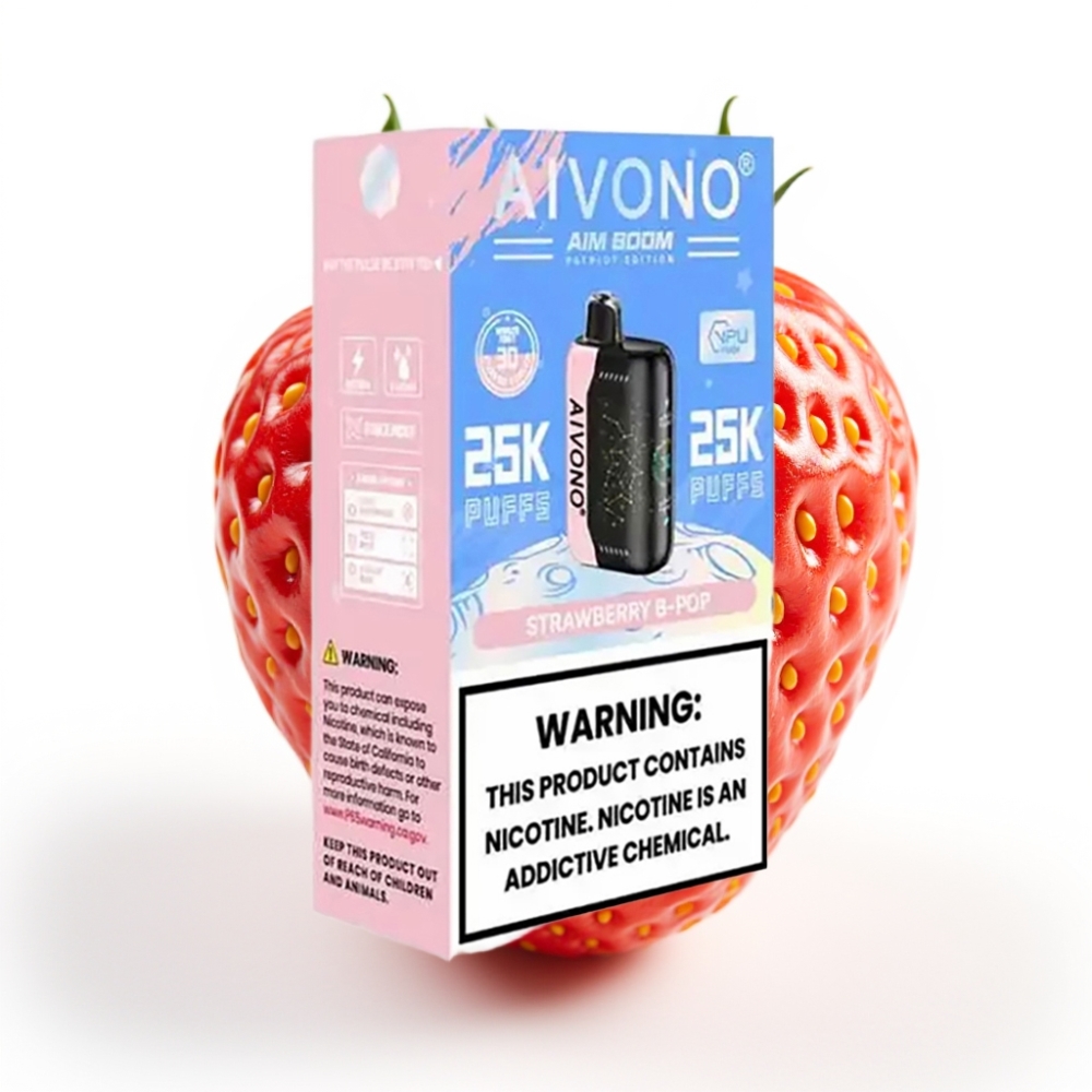 Aivono AIM BOOM 25000 Puffs Erdbeere B Pop 0-5% Nikotin 28ml 650mAh Typ-C