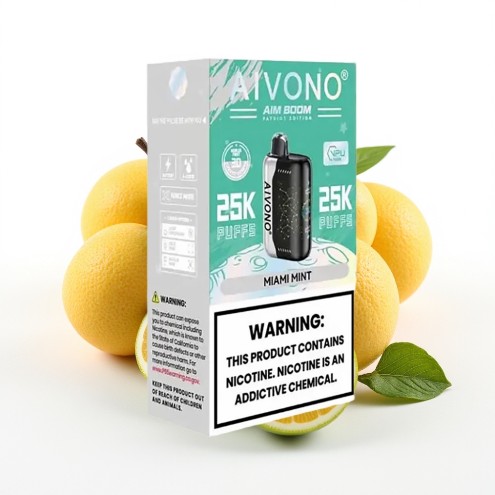 Aivono AIM BOOM 25000 Puffs Miami Minze 0-5% Nikotin 28ml 650mAh Typ-C