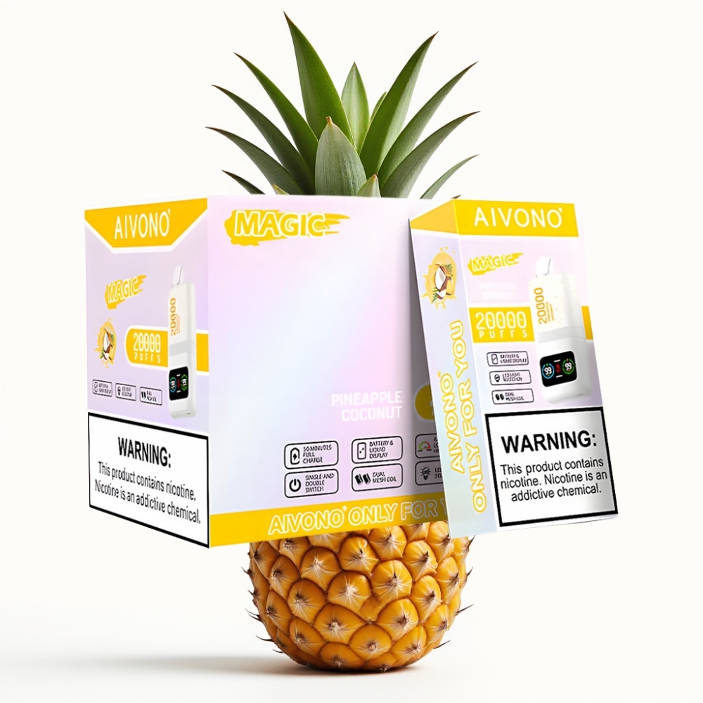 Aivono AIM MAGIC 20000 Puffs Einweg-Vape Ananas Kokos – 26ml, Dual Mesh, LCD, Typ-C