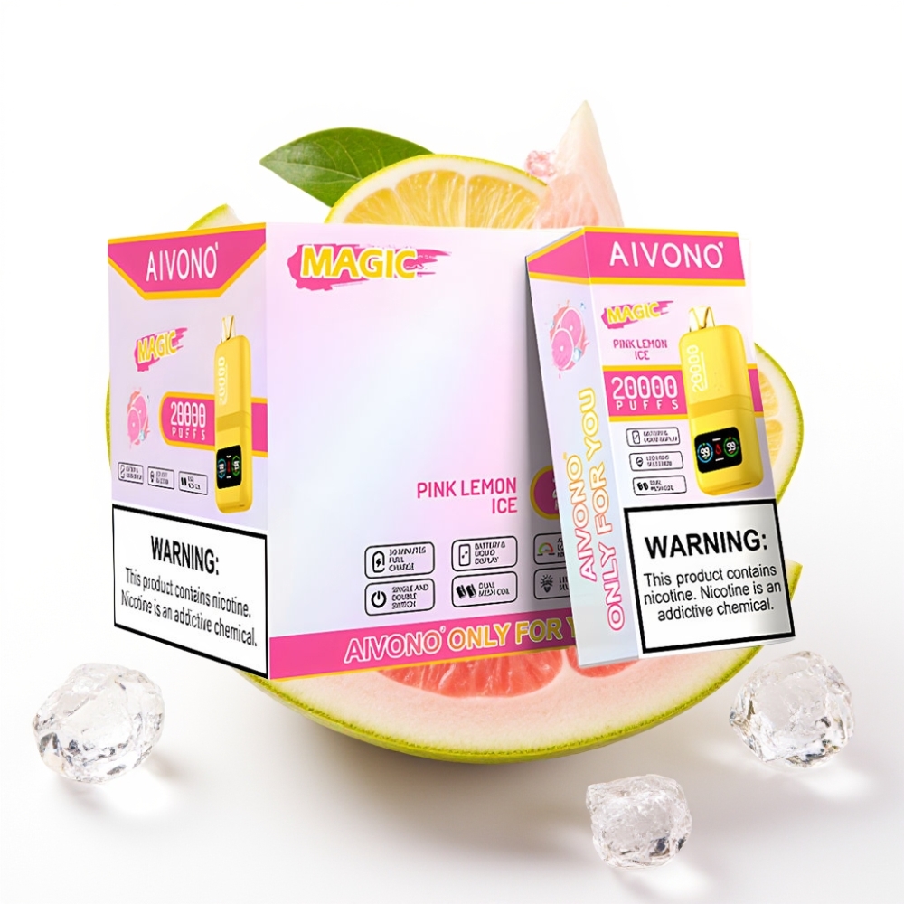 Aivono AIM MAGIC 20000 Puffs Einweg-Vape Rosa Zitrone Eis – 26ml E-Liquid, Typ-C, LCD