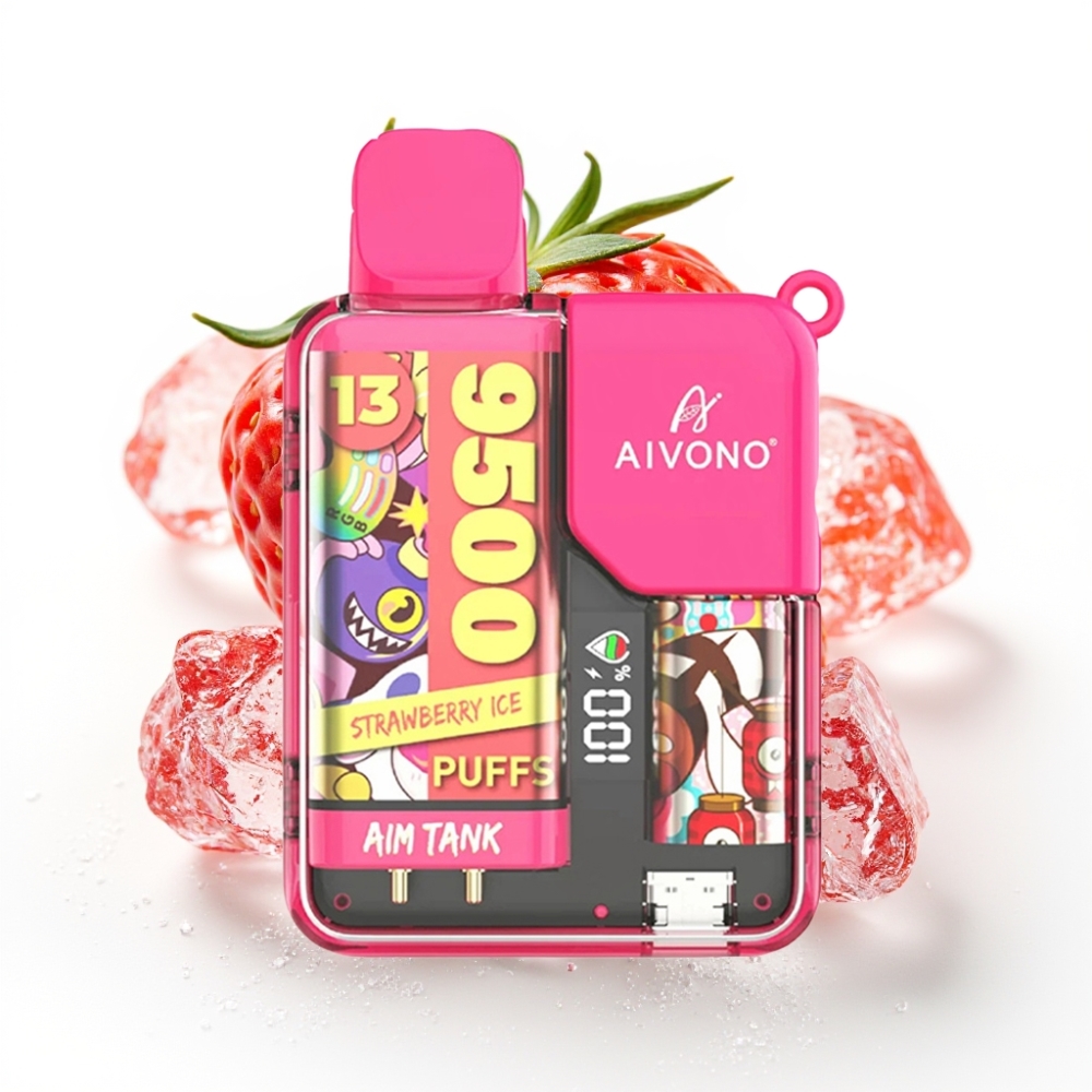 Aivono AIM-TANK 9500 Puffs Erdbeer-Eis – 18ml, 650mAh, LCD, 1.2Ω Mesh