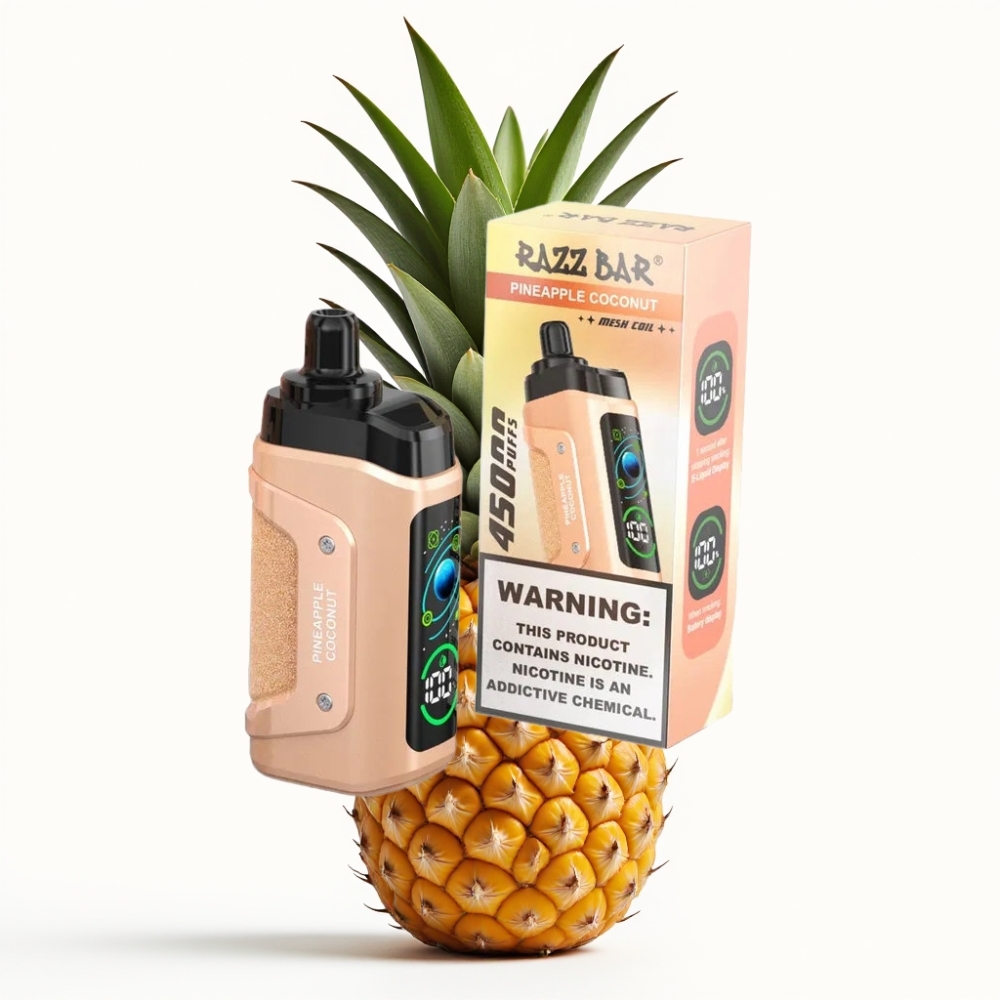 Razz Bar 45000 Puffs Einweg-Vape Ananas Kokos – 1.0 Ohm Mesh, 650 mAh, Typ-C