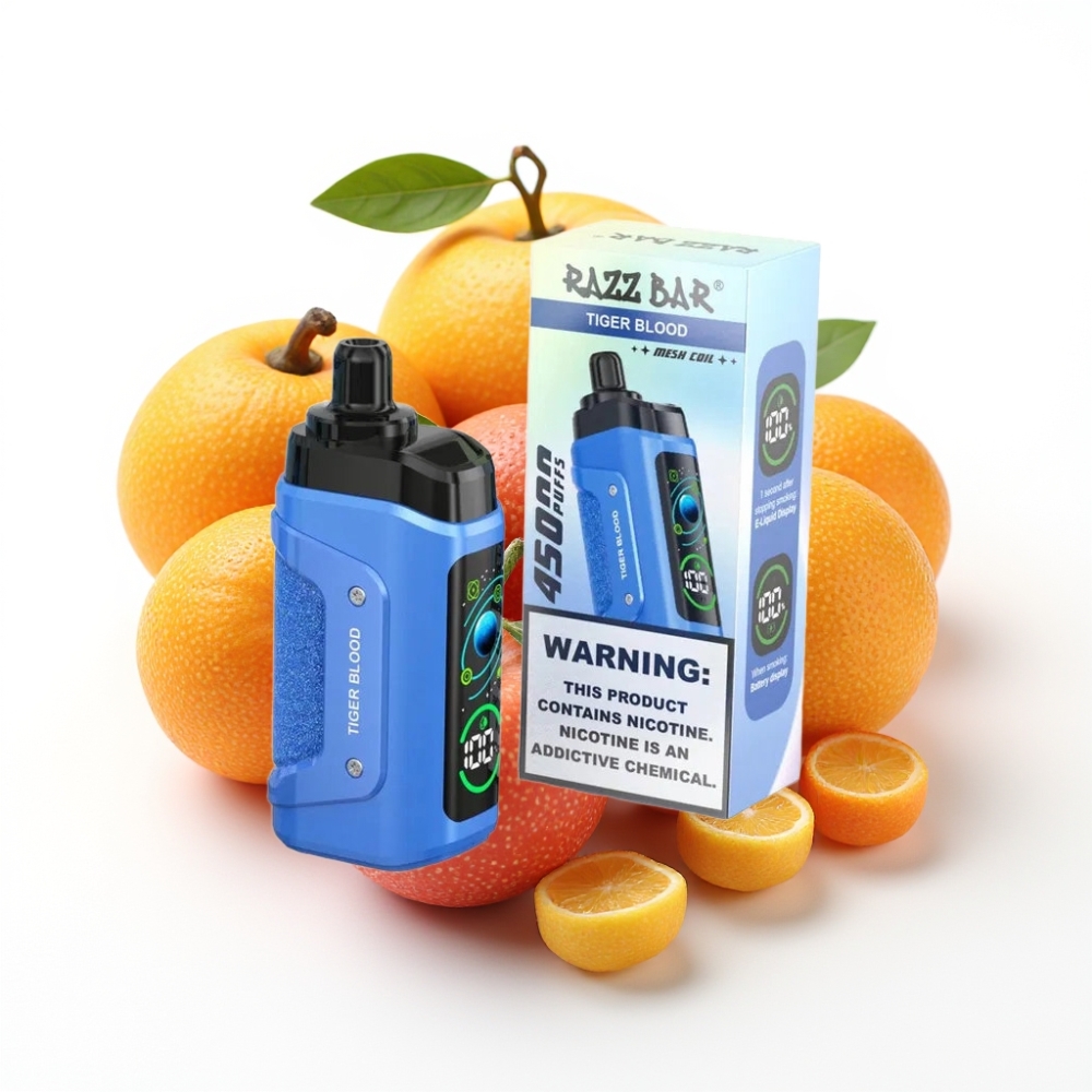 Razz Bar 45000 Puffs Einweg-Vape Tigerblut – 1,0 Ohm Mesh Coil, 650 mAh, Typ-C