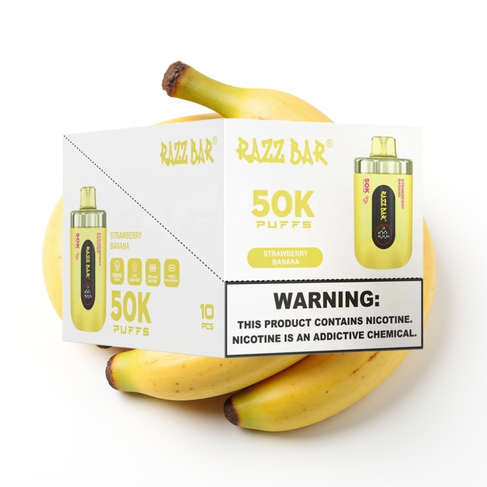 Razz Bar 50K Puffs Einweg-Vape Erdbeer Banane – 50000 Puffs, 1.0 Ohm Mesh, Typ-C