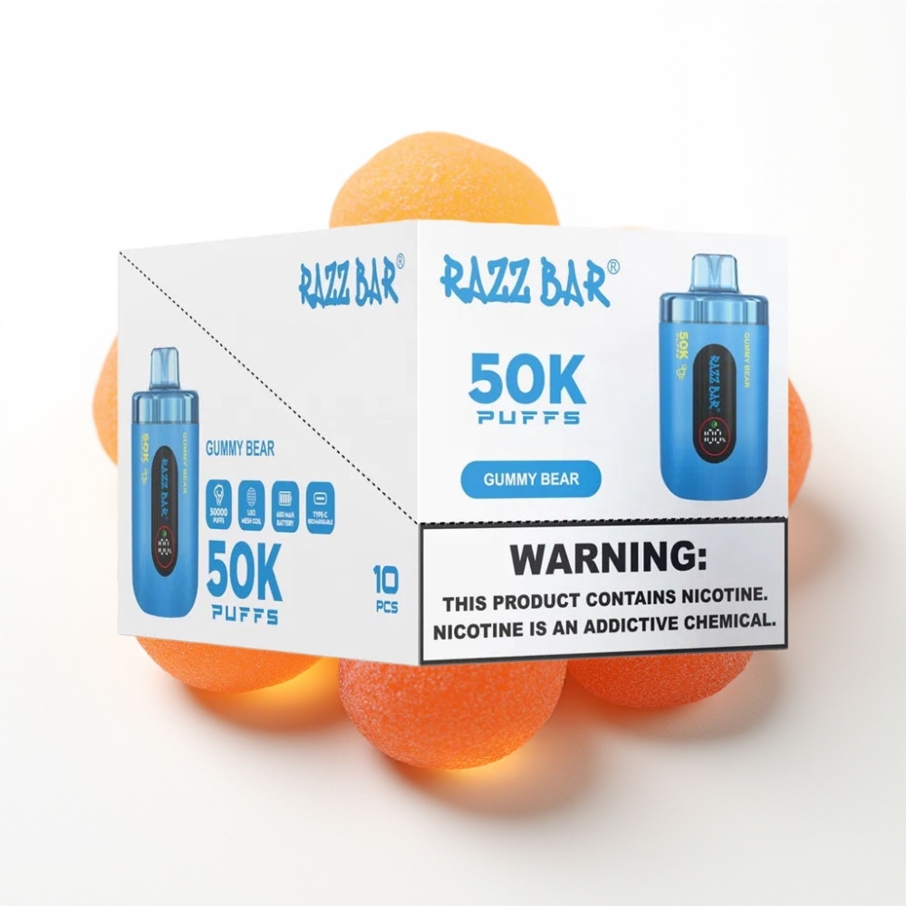 Razz Bar 50K Puffs Einweg-Vape Gummibär – 50000 Züge, 1.0 Ohm Mesh, Typ-C