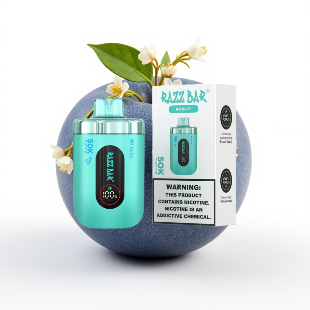 Razz Bar 50K Puffs Einweg-Vape Herr Blau – 50000 Züge, 1.0 Ohm Mesh, Typ-C