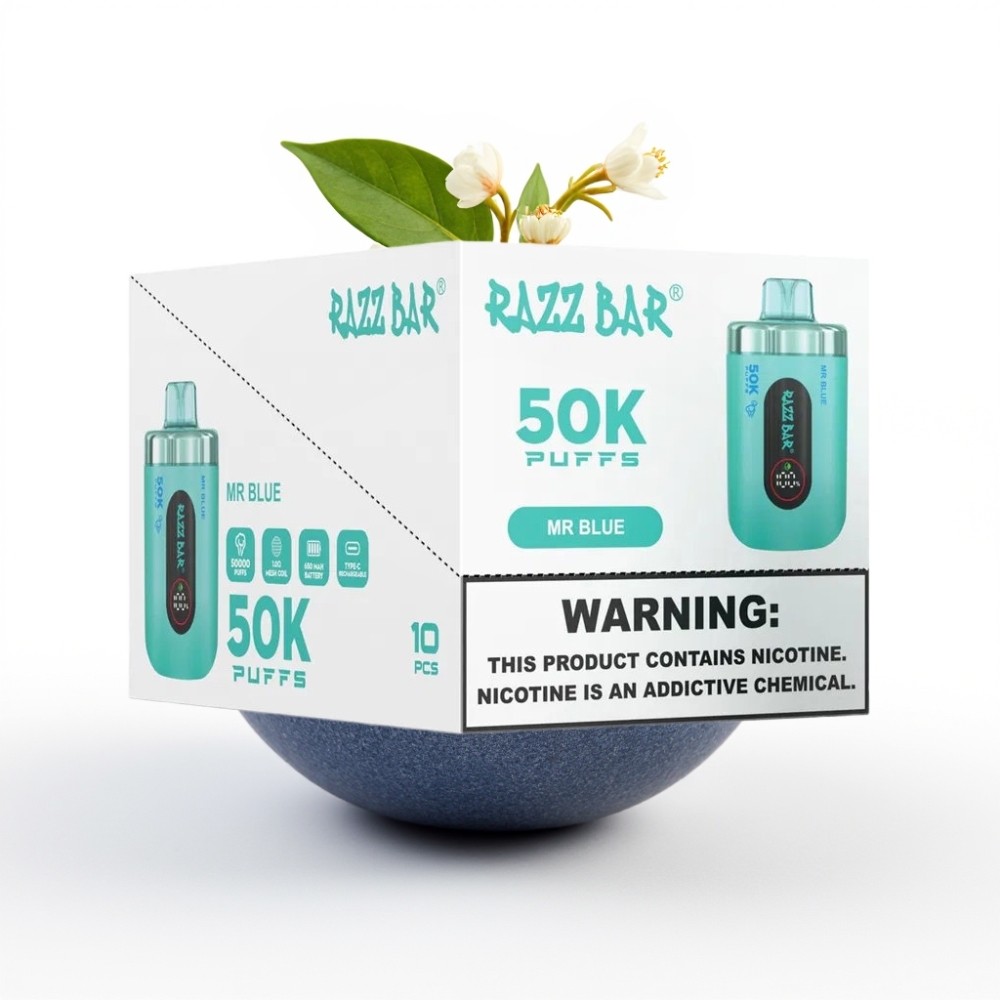 Razz Bar 50K Puffs Einweg-Vape Herr Blau – 50000 Züge, 1.0 Ohm Mesh, Typ-C