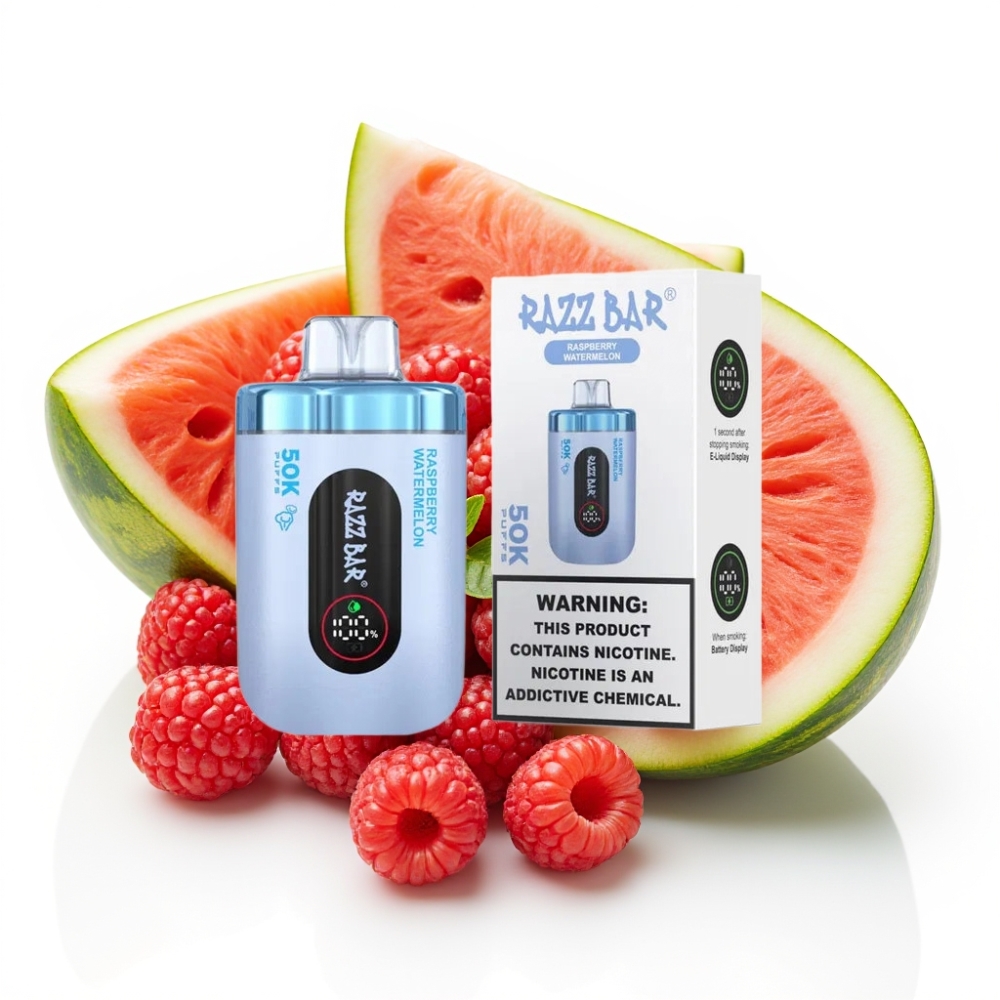 Razz Bar 50K Puffs Einweg-Vape Himbeer-Wassermelone | 50000 Züge, 1.0 Ohm Mesh, Typ-C