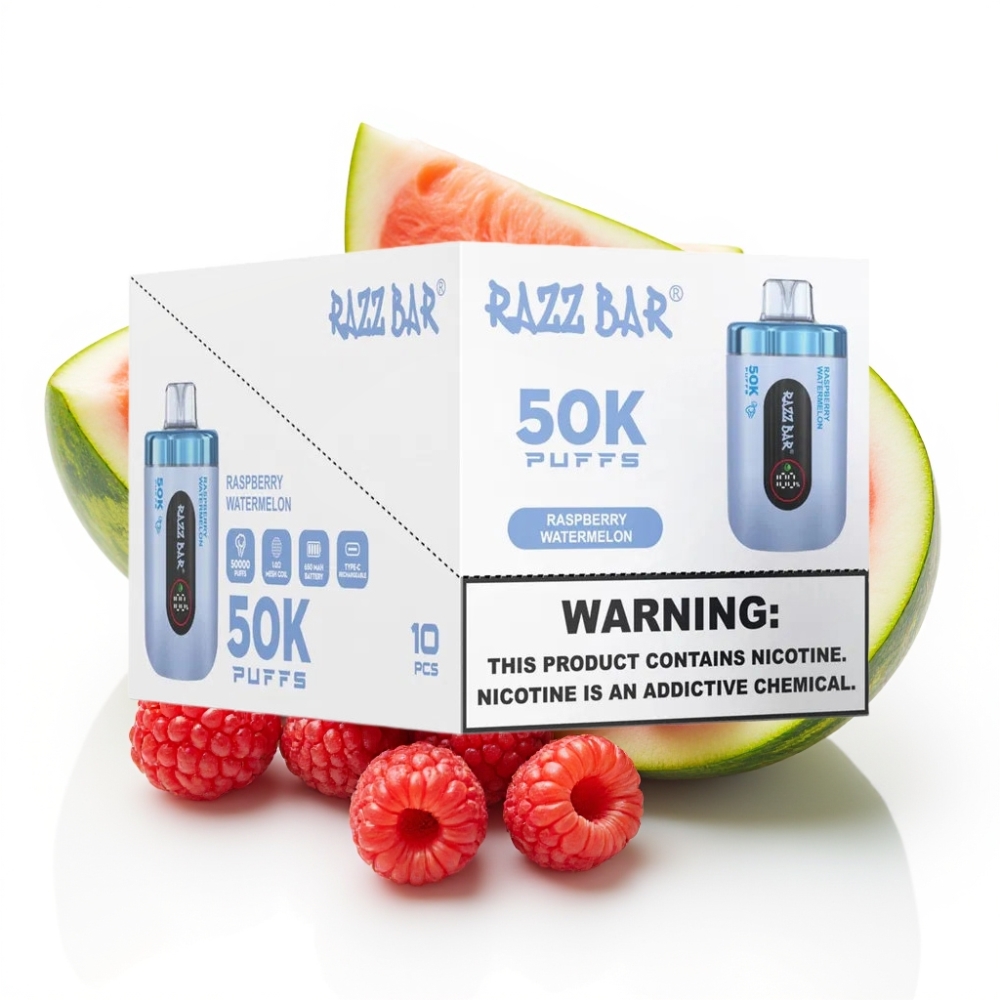Razz Bar 50K Puffs Einweg-Vape Himbeer-Wassermelone | 50000 Züge, 1.0 Ohm Mesh, Typ-C