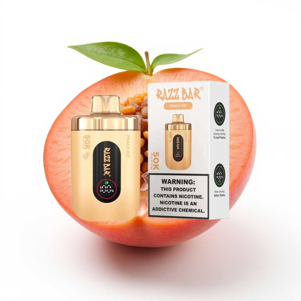 Razz Bar 50K Puffs Einweg-Vape Pfirsich Eis – 50000 Puffs, 1.0 Ohm Mesh, Typ-C