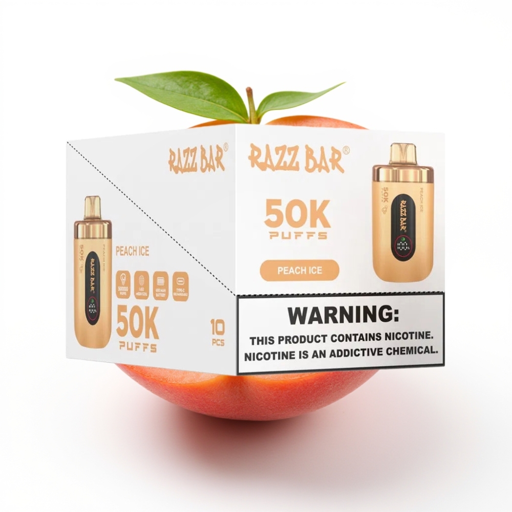 Razz Bar 50K Puffs Einweg-Vape Pfirsich Eis – 50000 Puffs, 1.0 Ohm Mesh, Typ-C