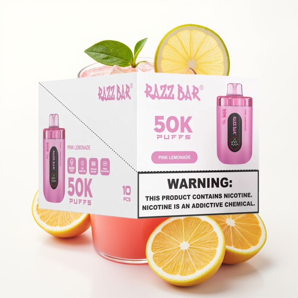 Razz Bar 50K Puffs Einweg-Vape Pink Lemonade (50.000 Züge, 1.0 Ohm Mesh Coil, Typ-C)