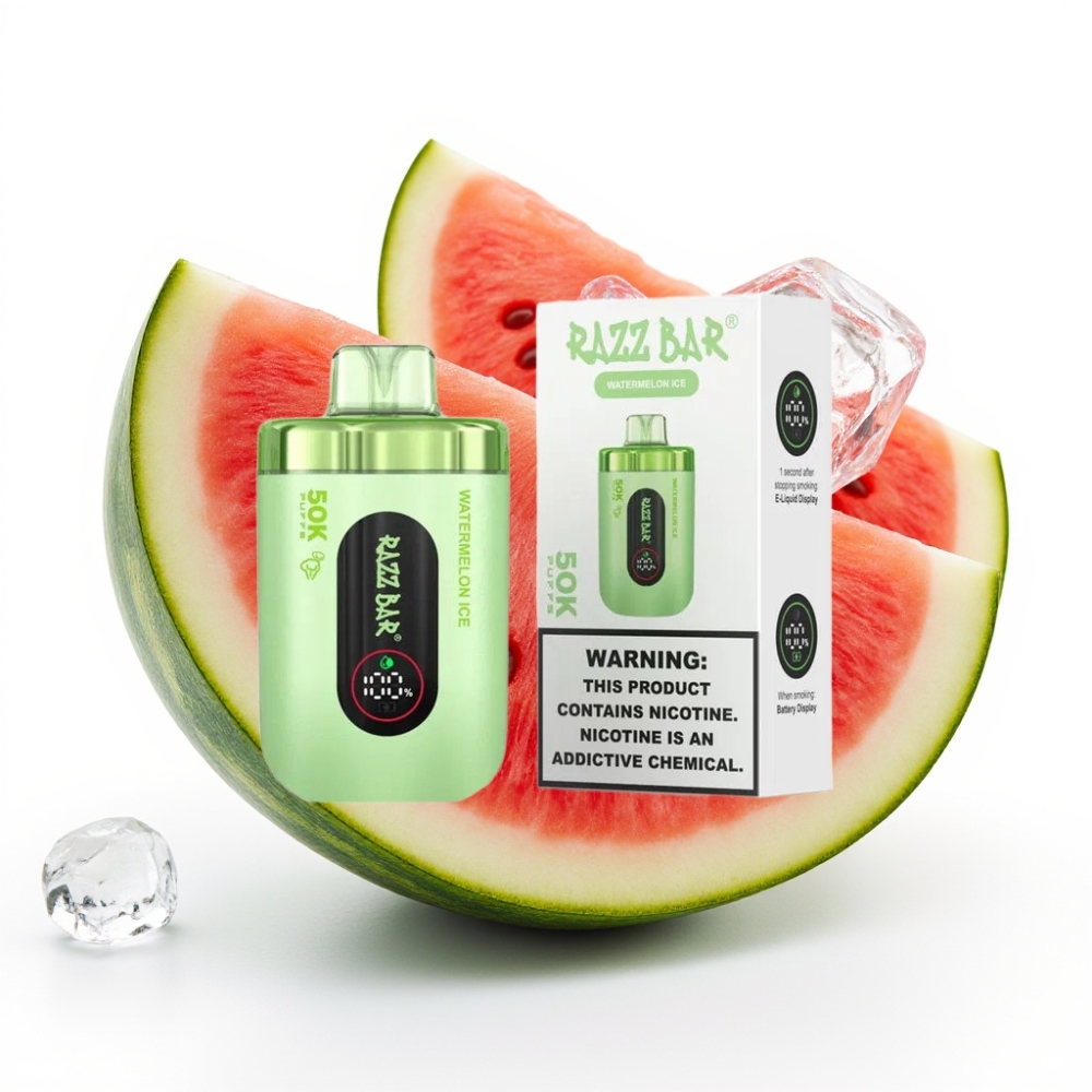Razz Bar 50K Puffs Einweg-Vape Wassermelone-Eis 50000 Puffs 1.0 Ohm Mesh 650mAh