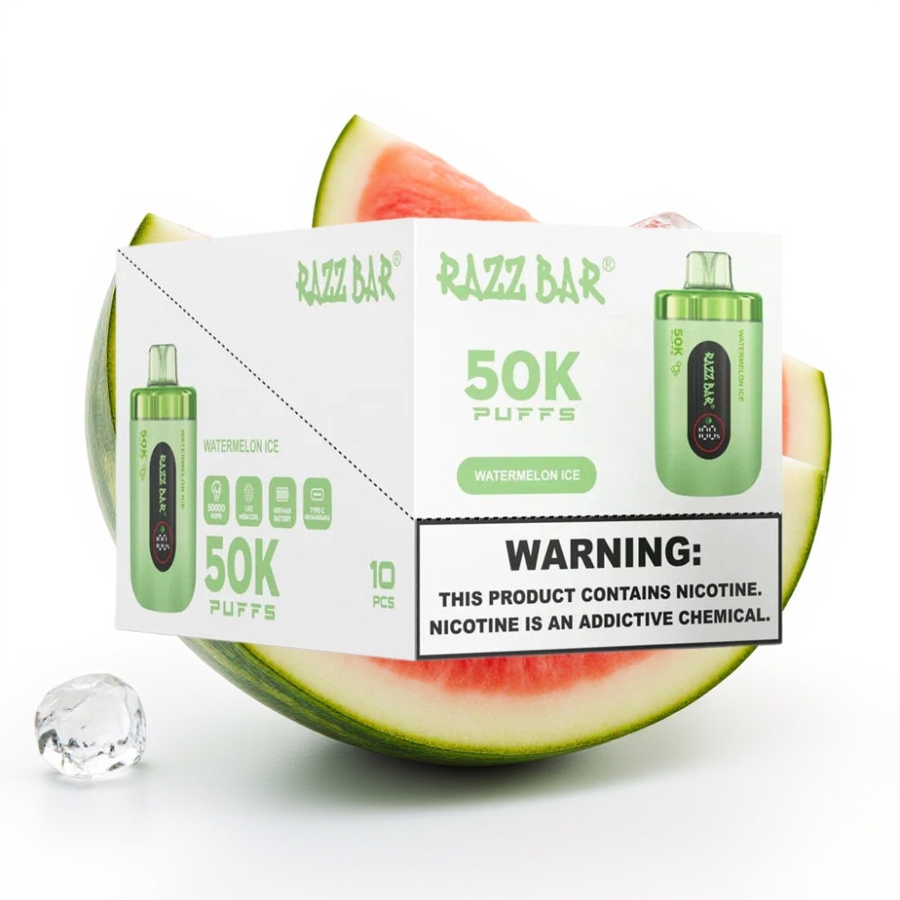 Razz Bar 50K Puffs Einweg-Vape Wassermelone-Eis 50000 Puffs 1.0 Ohm Mesh 650mAh