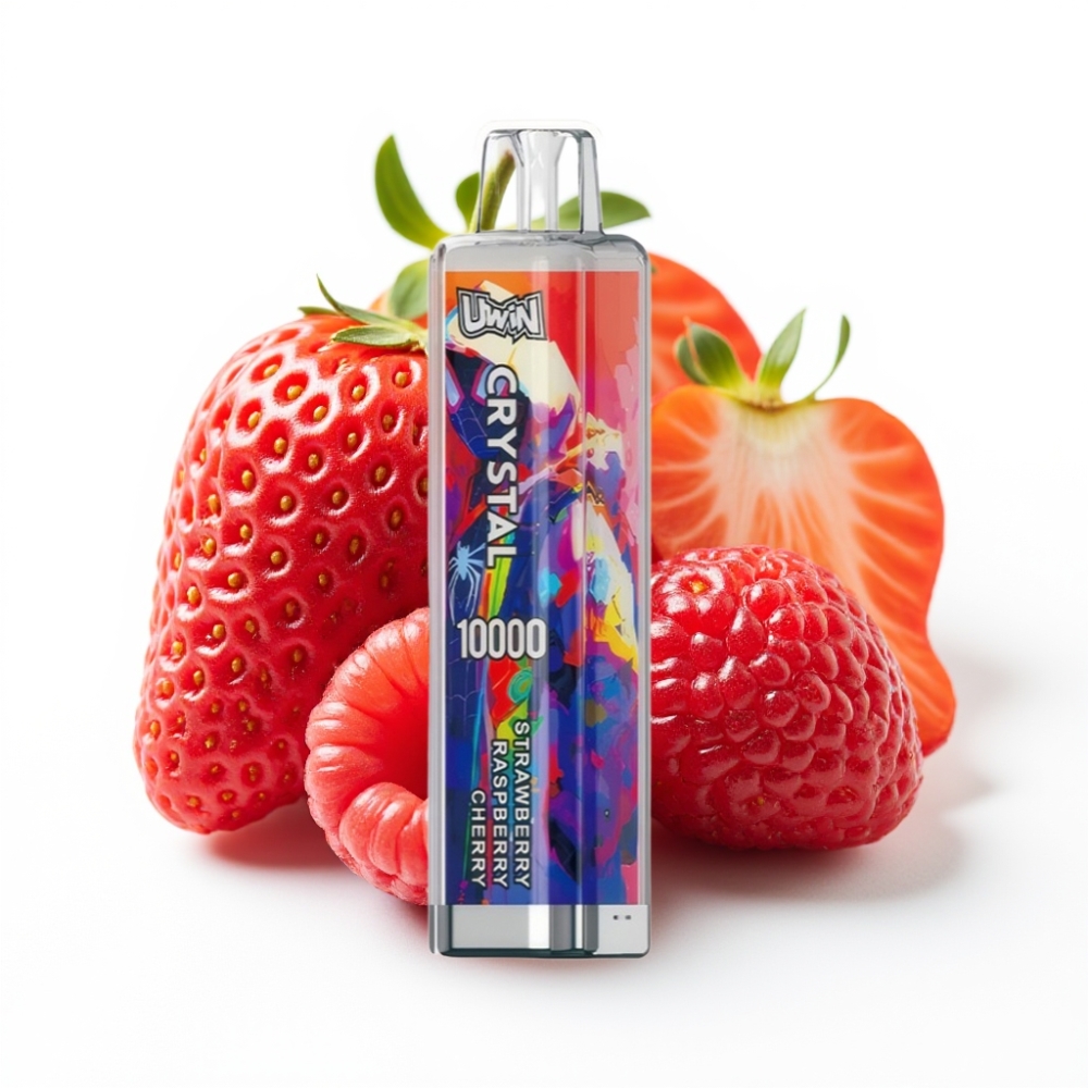 UWIN Crystal 10000 Puffs Erdbeere Himbeere Kirsche – 18ml, 650mAh, Typ-C