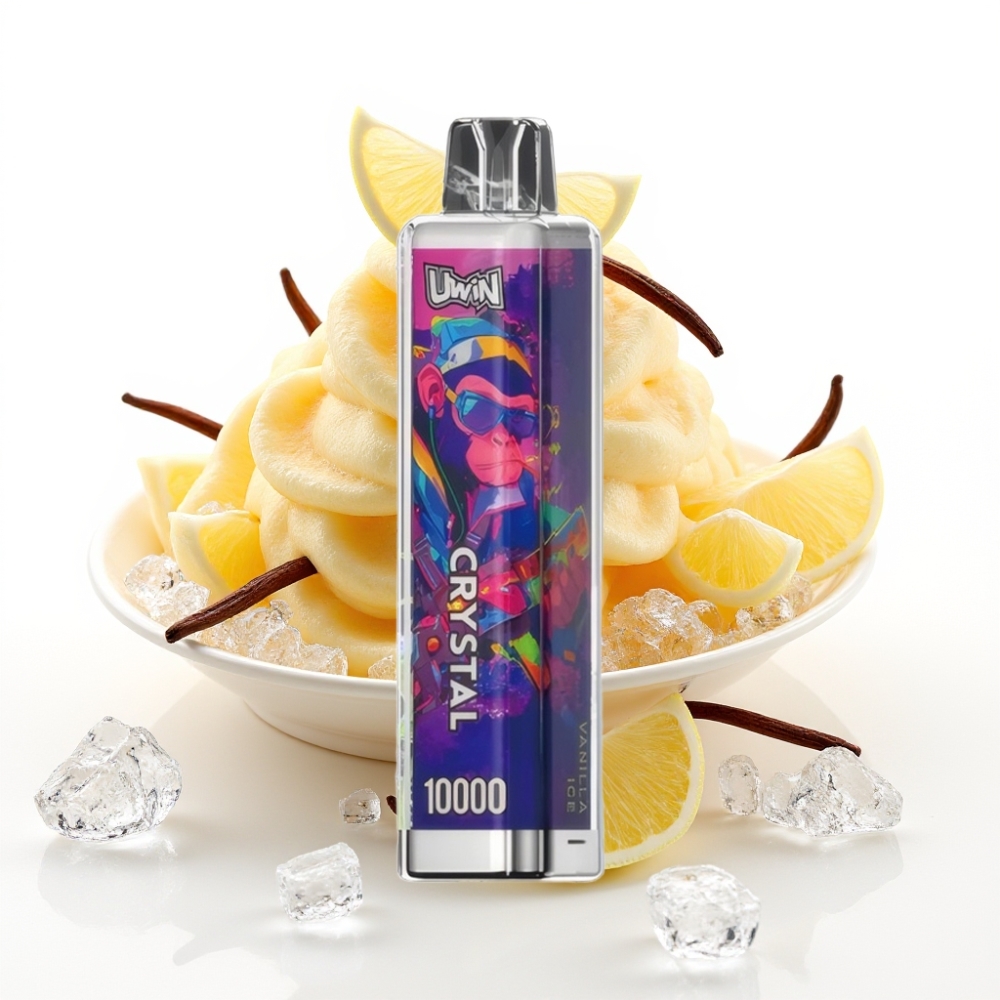 UWIN Crystal 10000 Puffs Vanille-Eis 18ml 650mAh Typ-C 0,8 Ohm Mesh RGB
