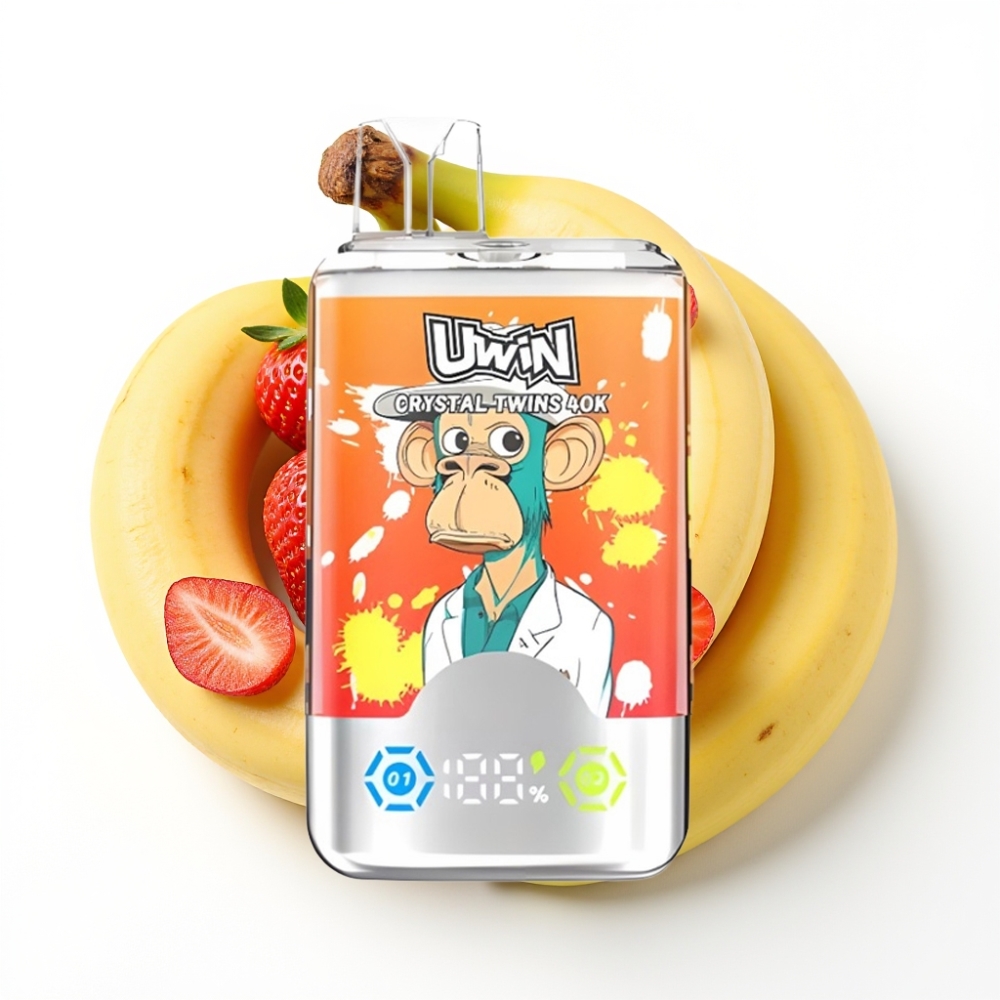 UWIN Crystal Twins 40000 Puffs Doppelgeschmack Erdbeer Banane 32ml 850mAh Typ-C