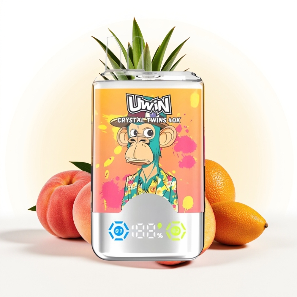 UWIN Crystal Twins 40000 Puffs Doppelgeschmack Pfirsich Mango Ananas Red Bull, 32ml, Typ-C, 850mAh