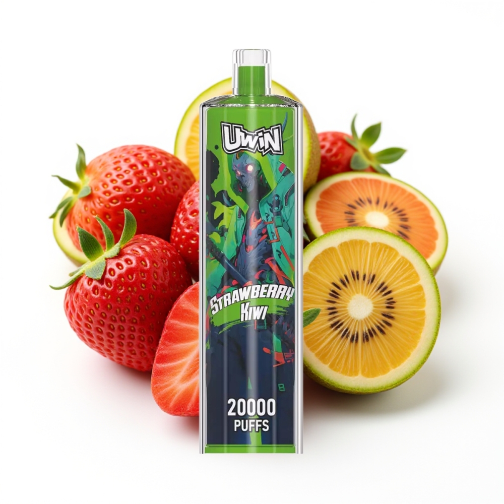 Uwin Shisha Hookah Crystal 20000 Puffs Erdbeer-Kiwi 0-5% Nikotin 22ml 650mAh Typ-C Mesh