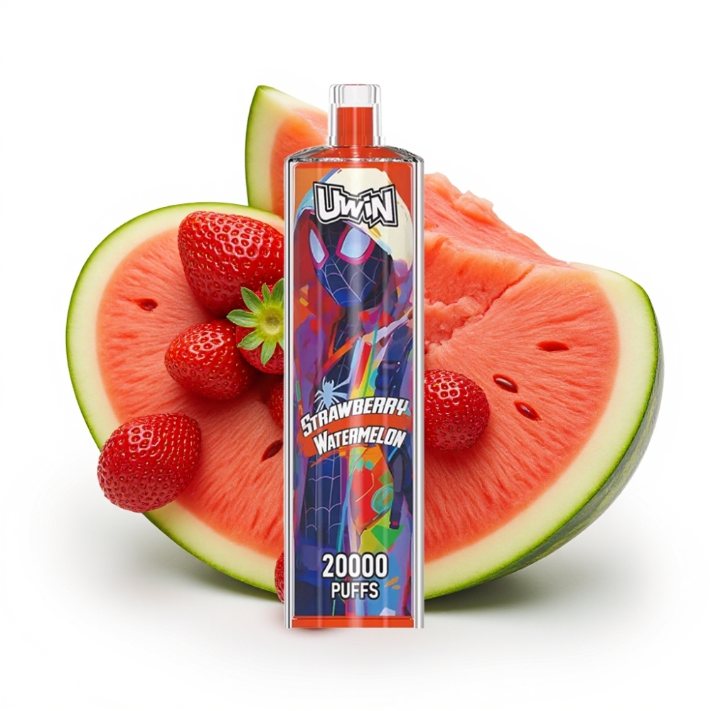 Uwin Shisha Hookah Crystal 20000 Puffs Erdbeer Wassermelone 0-5% Nikotin 22ml 650mAh Typ-C Mesh Coil