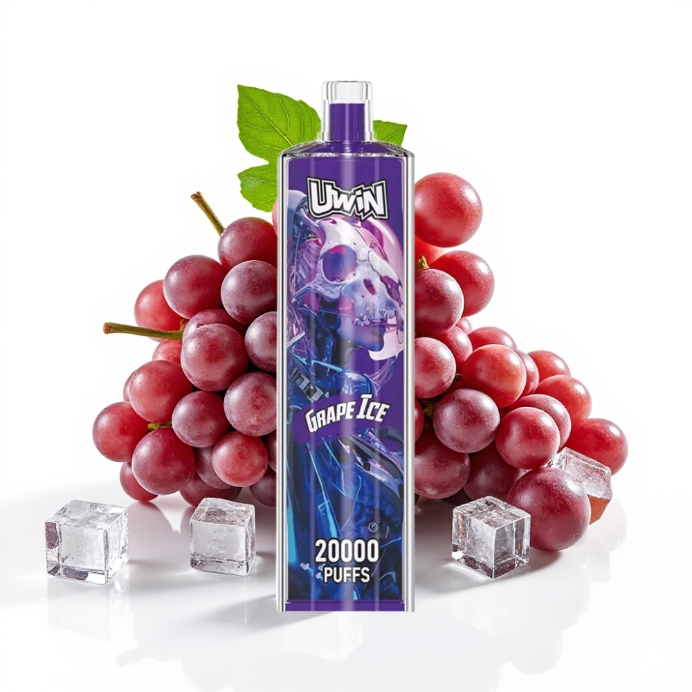 Uwin Shisha Hookah Crystal 20000 Puffs Grape Eis 0-5% Nikotin 22ml Mesh Coil Typ-C