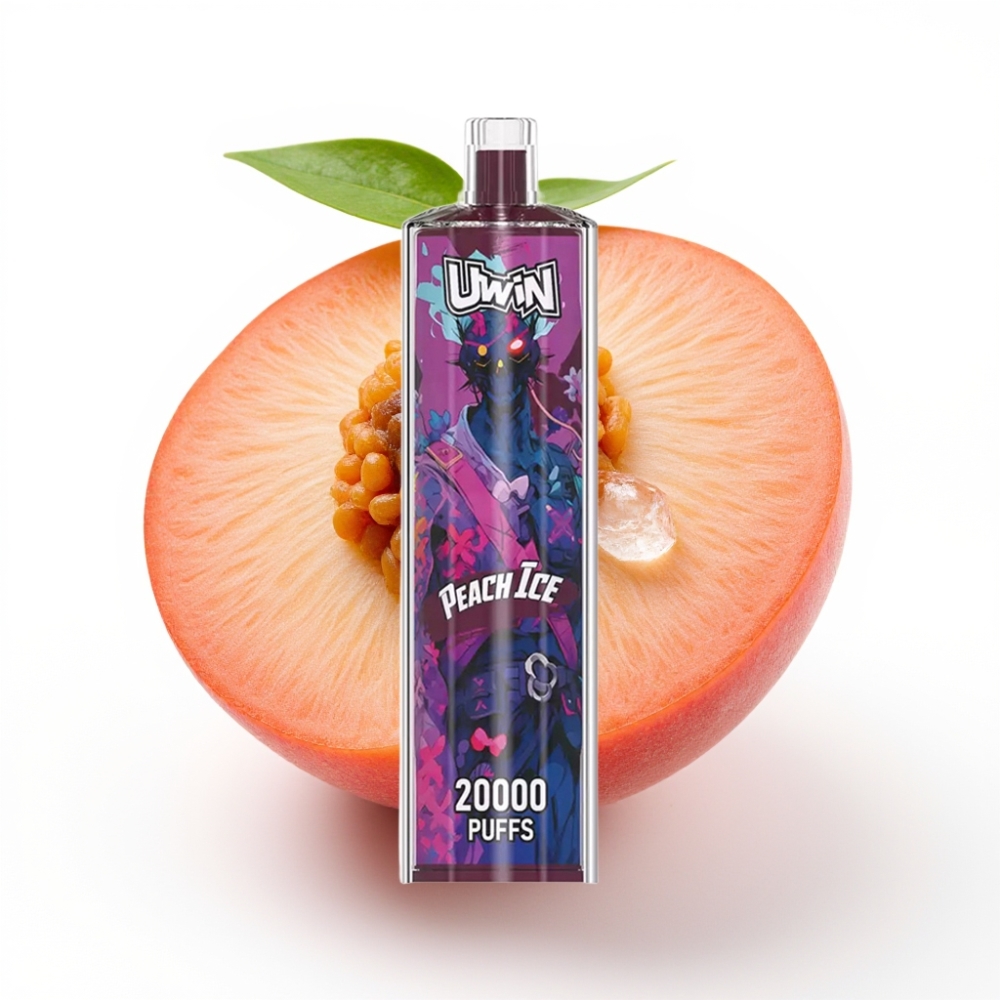 Uwin Shisha Hookah Crystal 20000 Puffs Pfirsich Eis 0-5% Nikotin 22ml Mesh Coil Type-C