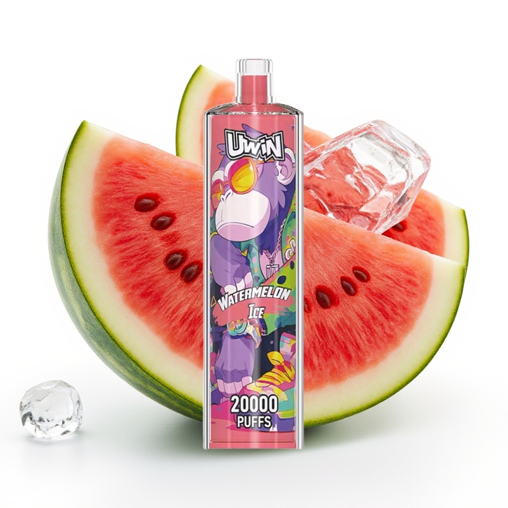 Uwin Shisha Hookah Crystal 20000 Puffs Wassermelone Eis – 22ml, 650mAh, Mesh Coil
