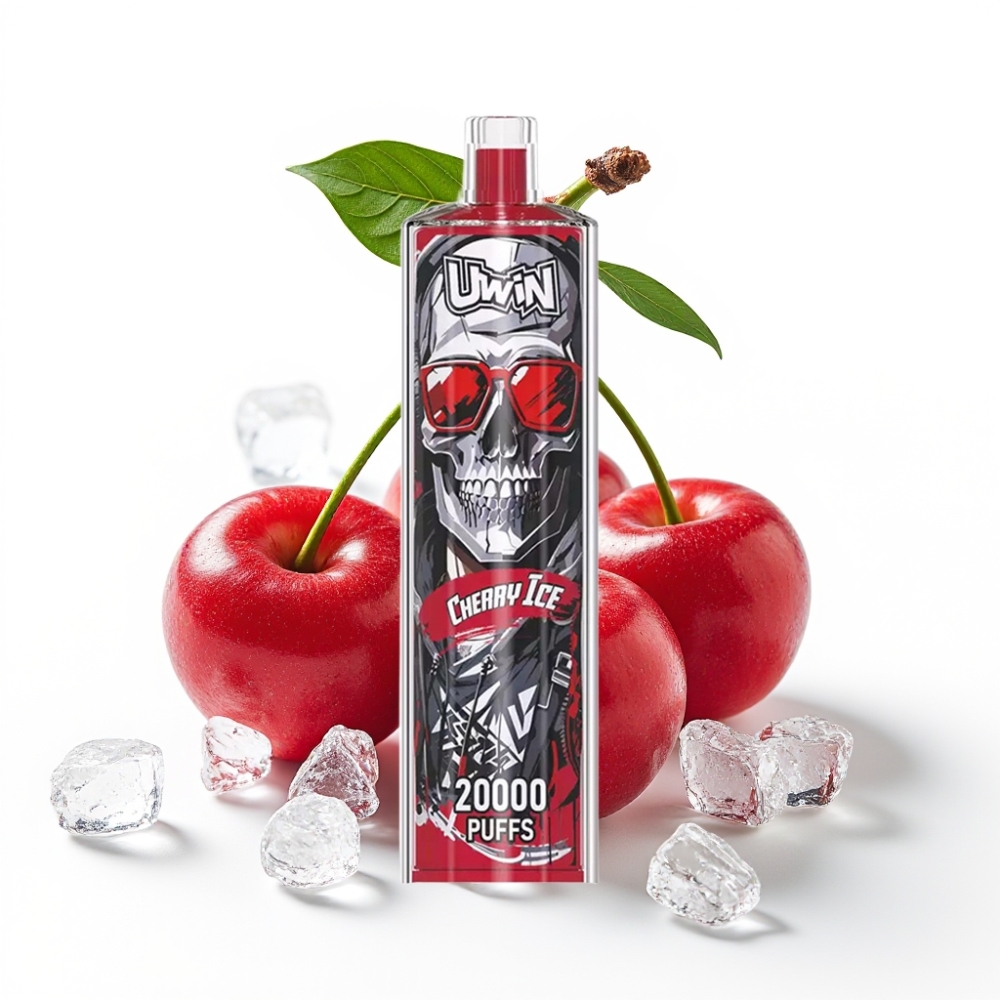 Uwin Shisha Hookah Crystal 20000 Züge 22ml Typ-C Mesh Coil Kirsch-Eis