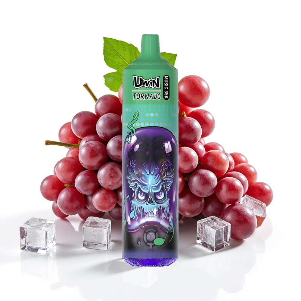 Uwin Tornado 35K Music Einweg-Vape Grape Ice 35K Puffs 5% Nikotin Typ-C