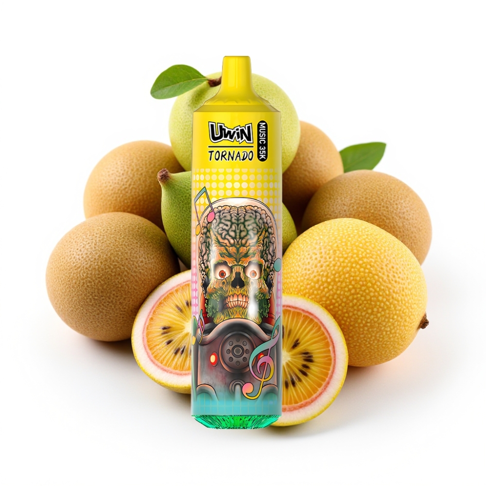 Uwin Tornado 35K Music Einweg-Vape Kiwi Passionsfrucht Guave – 35.000 Züge, 600mAh, Typ-C