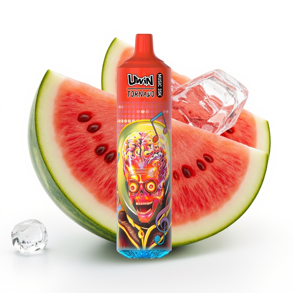Uwin Tornado 35K Music Einweg-Vape Wassermelone-Eis 35.000 Züge 600mAh Typ-C