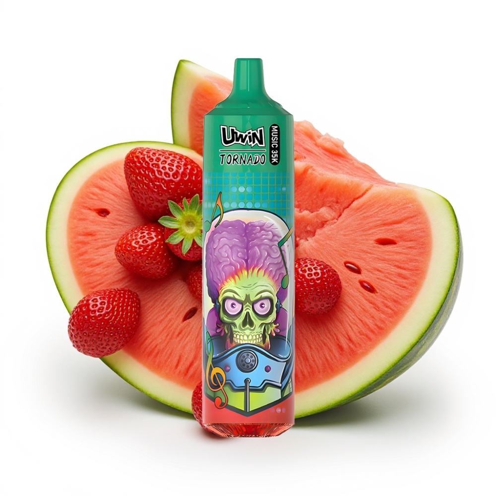 Uwin Tornado 35K Musik Wegwerf-Vape Erdbeer-Wassermelone 35.000 Züge 5% Nikotin Typ-C