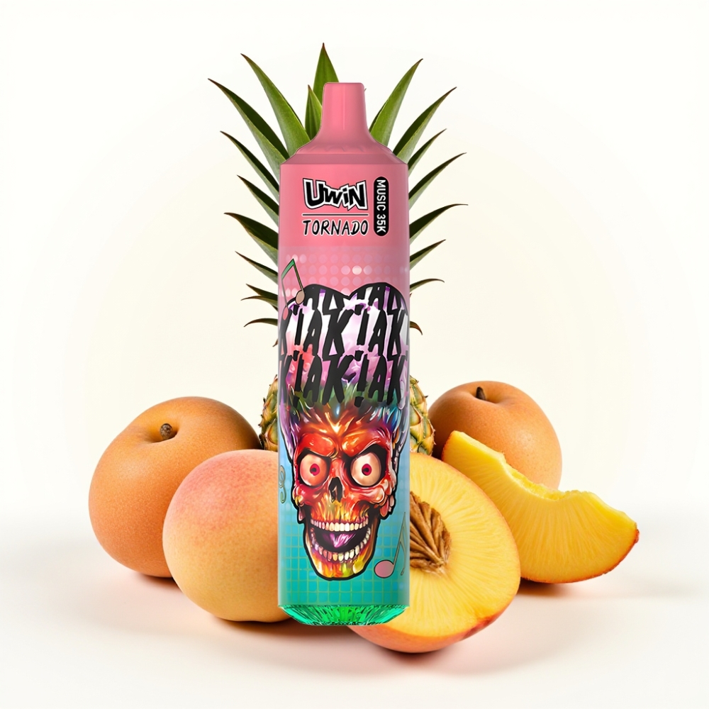Uwin Tornado 35K Musik Wegwerf-Vape Pfirsich Mango Ananas – 35.000 Züge, 600mAh, Typ-C